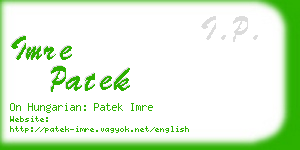 imre patek business card